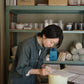 新見麻紗子個展「釉薬の詩」オリジナル作品　紺屋灰長板皿　36種の黄